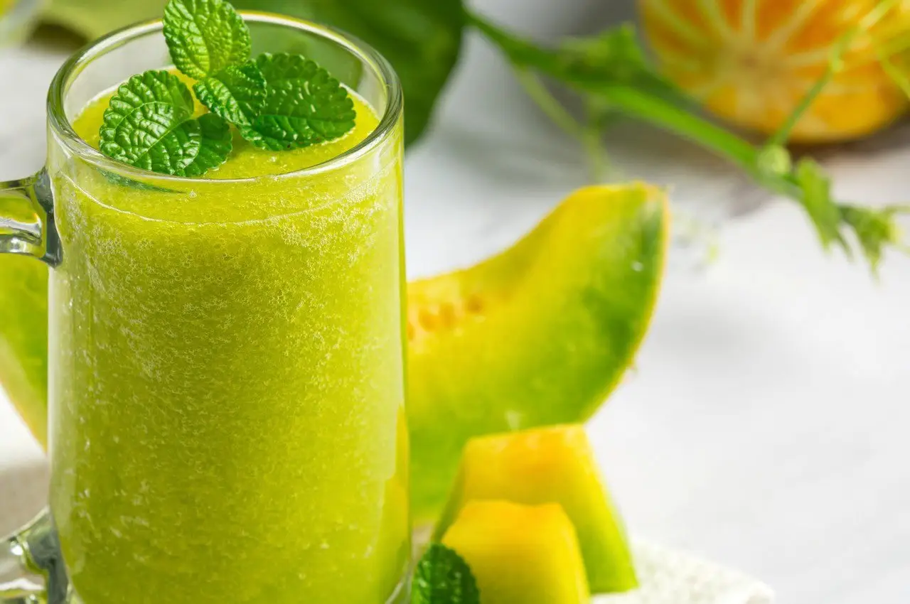 Healthy Snacks-glass-melon-juice-put-white-marble-floor Healthy Snacks That Can Help You Lose Weight