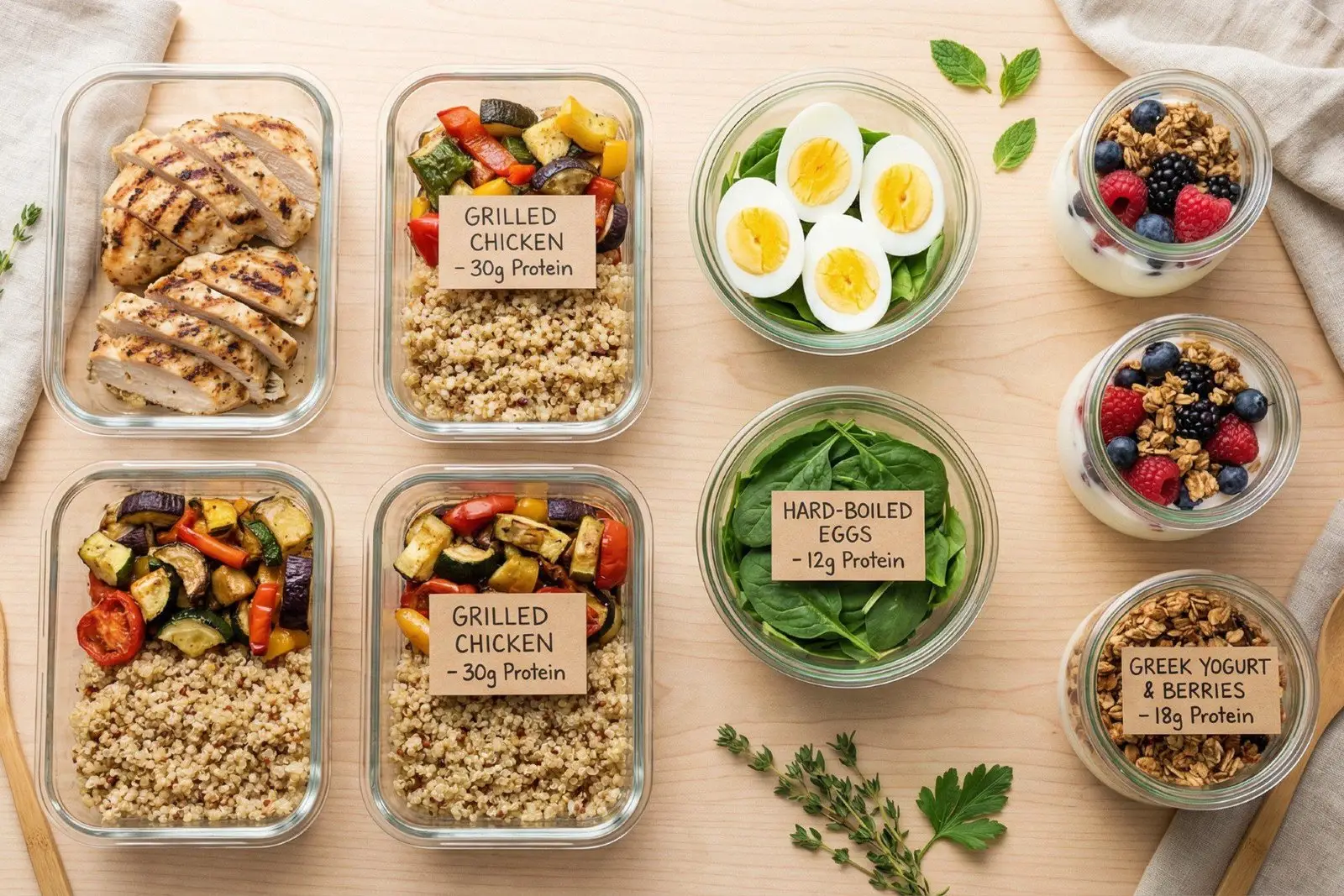 High-Protein Diet Plan For Sustainable Weight Loss For Women-07 Healthy meal prep with high protein