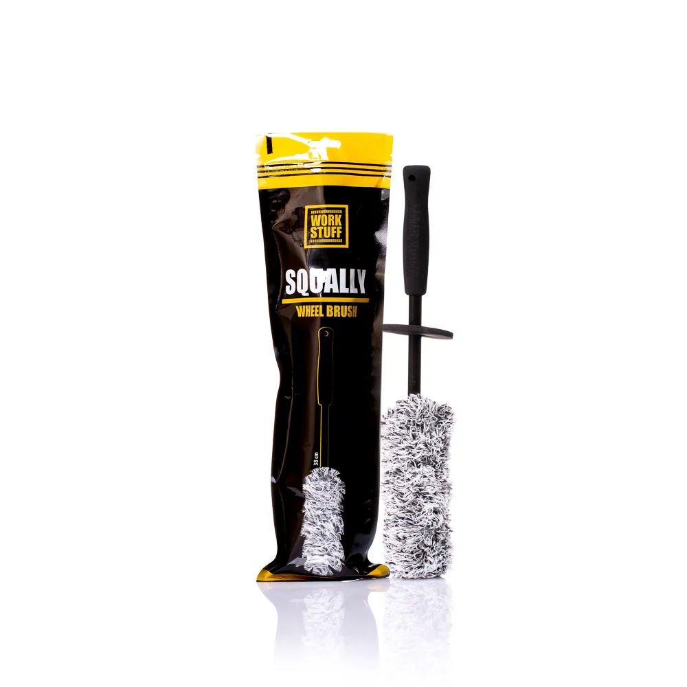 Squally microfiber wheel brush for compact wheel cleaning