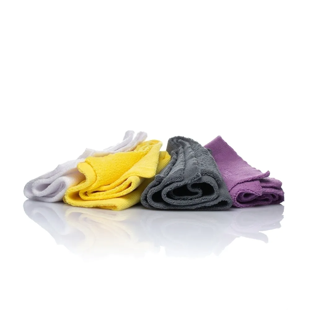 GENTLEMAN Basic 5-Pack Microfiber Cloths in Yellow, White, Purple, and Gray