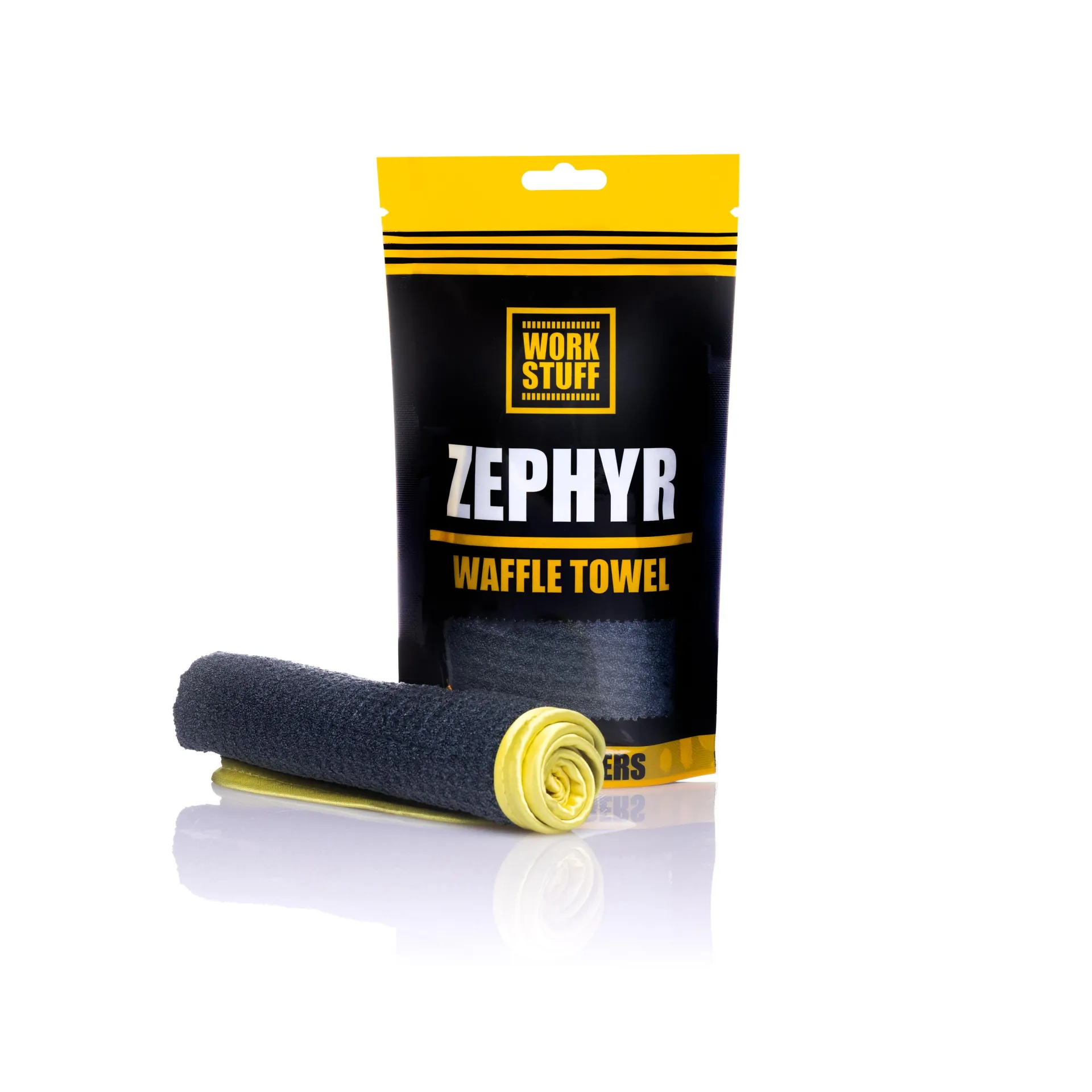Zephyr waffle weave microfiber towel for glass