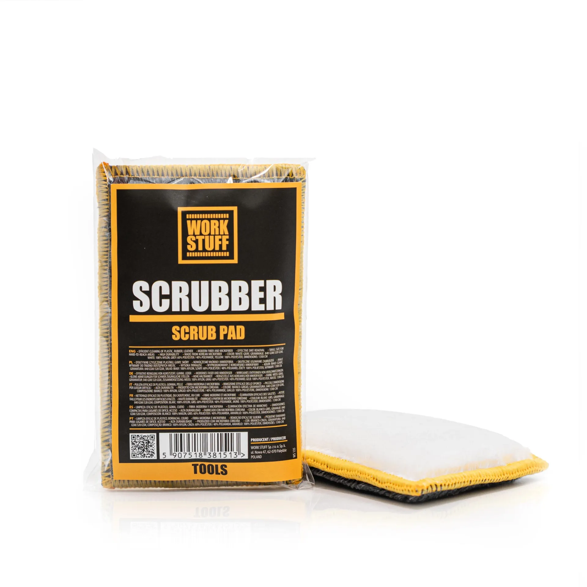 Detailing scrub pad for car interior cleaning