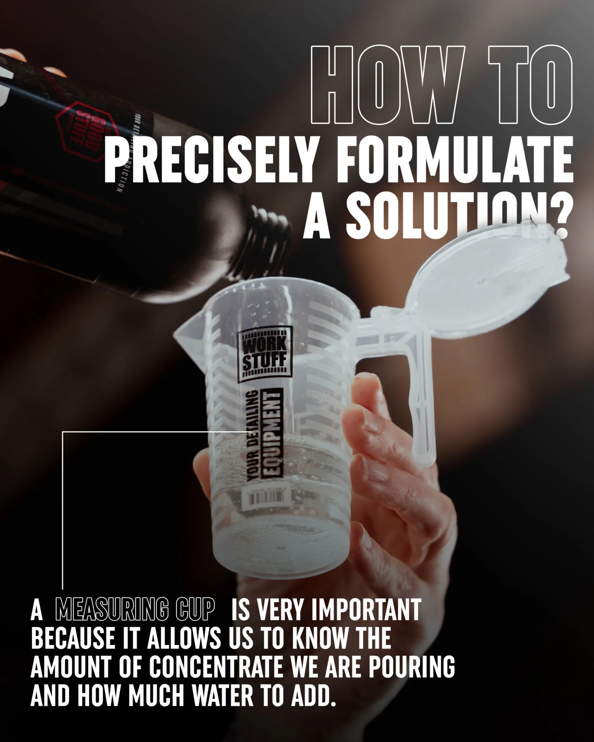 Work Stuff Sizeer Measuring Cup dilution instruction