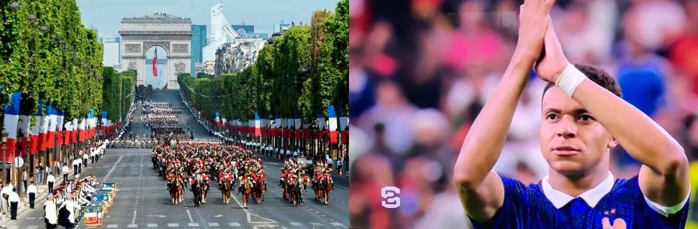 Défilé du 14 juillet et M'Bappé Photod France TV