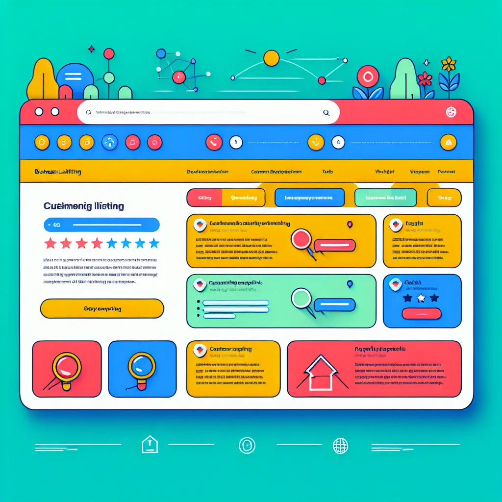 A vibrant Google My Business dashboard showcasing a well-optimized listing with customer reviews and high-quality images.
