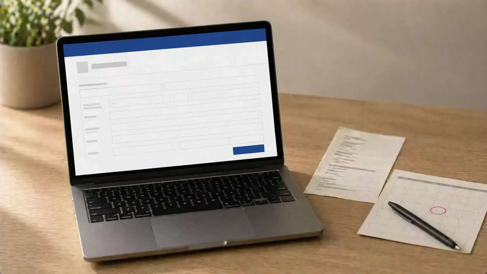 umsatzsteuervoranmeldung-abgeben-online-portal Umsatzsteuervoranmeldung abgeben, Online-Portal am Laptop.