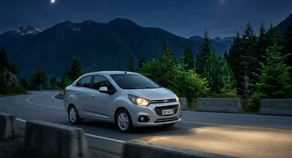 Chevrolet Beat manejándose en la noche
