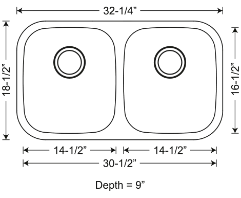 SIS-202-16 GEMINI – Double equal bowl kitchen sink 16 gauge