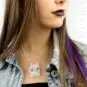 Collier Chat Worship Me Rose et Blanc | Color-Mania