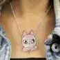 Collier Chat Worship Me Rose et Blanc | Color-Mania
