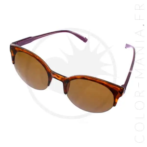 Lunettes de Soleil Écaille de Tortue - Branches Violettes | Color-Mania