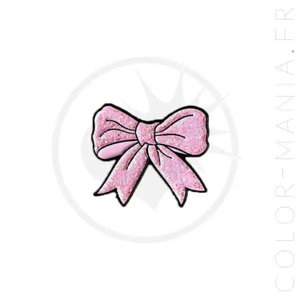 Pin's Nœud Rose Pailleté | Color-Mania.fr
