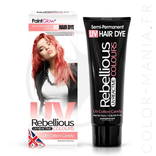 Coloration Cheveux Rose UV Cotton Candy - Rebellious | Color-Mania.fr