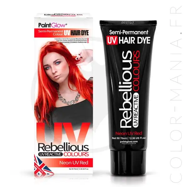 Coloration Cheveux Rouge Neon UV Red - Rebellious | Color-Mania.fr