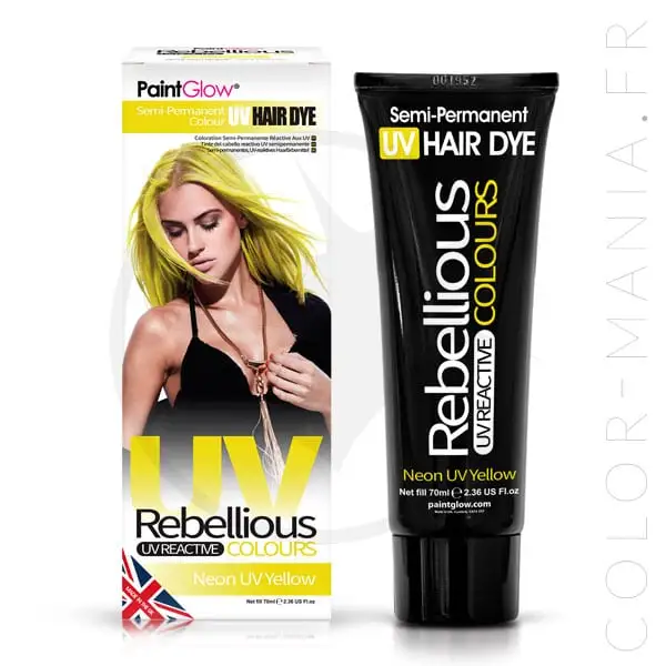 Coloration Cheveux Jaune Neon UV Yellow - Rebellious | Color-Mania.fr