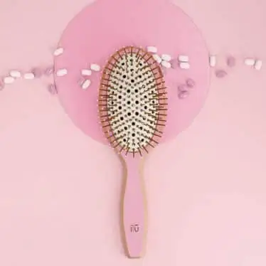 Brosse Démêlante Bambou Rose Flamingo Ovale Large - ILU BambooM!