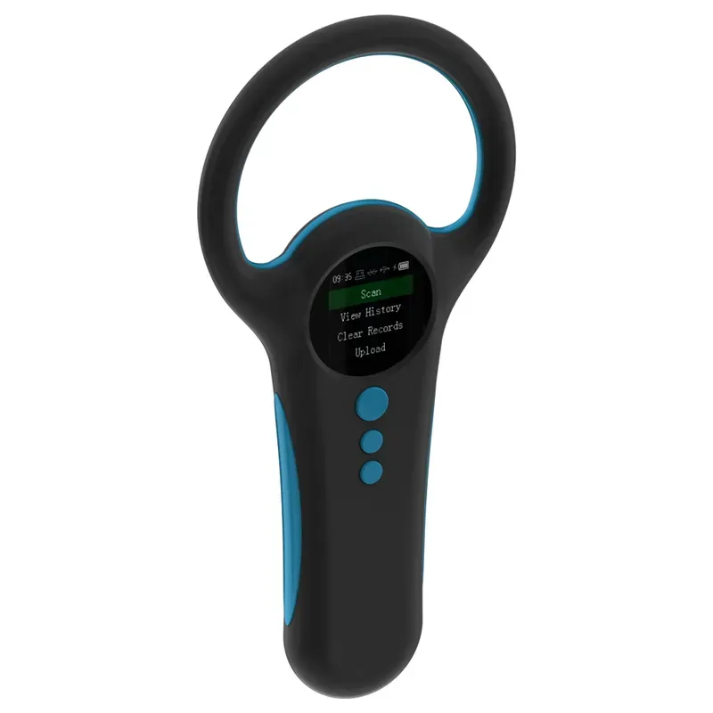Pet Microchip Scanner нь дугуй бариултай, Scan гэх мэт сонголтуудыг харуулдаг дэлгэцтэй зөөврийн электрон төхөөрөмж юм., Wi-Fi түүх, Бичлэгийг арилгах, болон Байршуулах.