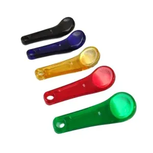 Shanu translucent epurasitiki yekuyera zvipfeko kubva kuIbutton RFID kuunganidzwa, Imwe neimwe yakagadzirirwa neiyo rfid tag uye inowanikwa mune dema, bhuruu, yero, tsvuku, uye mavara akasvibira, vakarongedzwa mumutsara.