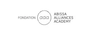 LEE_AAA FONDATION" left, "aaa" in dotted circle center, "ABISSA ALLIANCES ACADEMY" right; evokes luxury Swiss villa rentals by GuestLee. | GuestLee luxury rental Switzerland