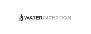 LEE_Water Luxury logo: black water droplet with face silhouette, WATER INCEPTION text—ideal for GuestLee’s upscale Swiss rental properties. | GuestLee luxury rental Switzerland
