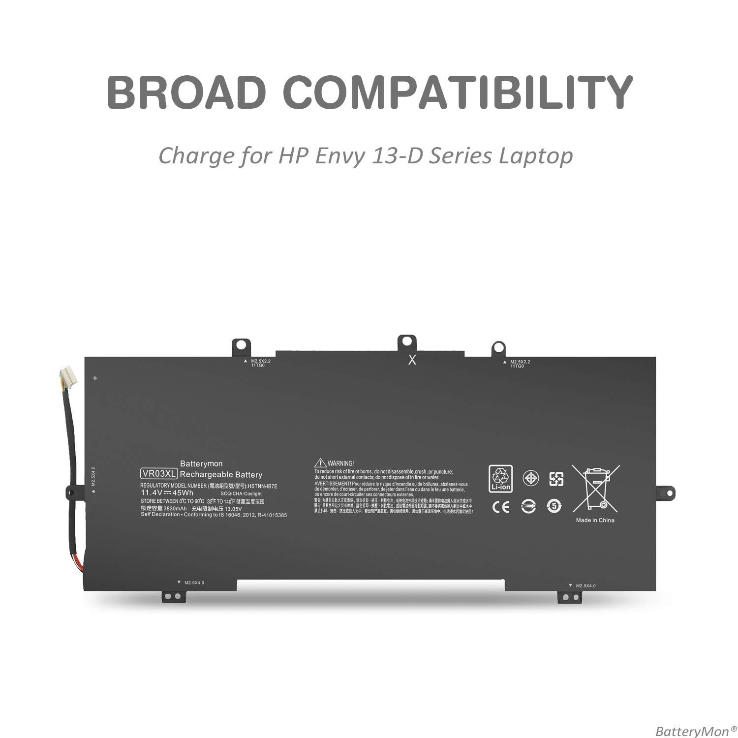 HP VR03XL battery for Envy 13-D000NA Envy 13-D000 Series (45Wh, 3 cells) HP VR03XL battery for Envy 13-D000NA Envy 13-D000 Series (45Wh, 3 cells)