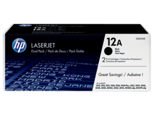 12A Cartridge Hp HP LaserJet 1010 Cartridge, HP LaserJet 1010w Cartridge, HP LaserJet 1012 Cartridge, HP LaserJet 1015 Cartridge, HP LaserJet 1018 Cartridge, HP LaserJet 1020 Cartridge, HP LaserJet 1022 Cartridge, HP LaserJet 1022n Cartridge, HP LaserJet 1022nw Cartridge, HP LaserJet M1005 MFP Cartridge, HP LaserJet M1319f MFP Cartridge, HP LaserJet 3015 AIO Cartridge, HP LaserJet 3020 AIO Cartridge, HP LaserJet 3030 AIO Cartridge, HP LaserJet 3050 AIO Cartridge, HP LaserJet 3050z AIO Cartridge, HP LaserJet 3052 AIO Cartridge, HP LaserJet 3055 AIO Cartridge, 12A Cartridge Hp