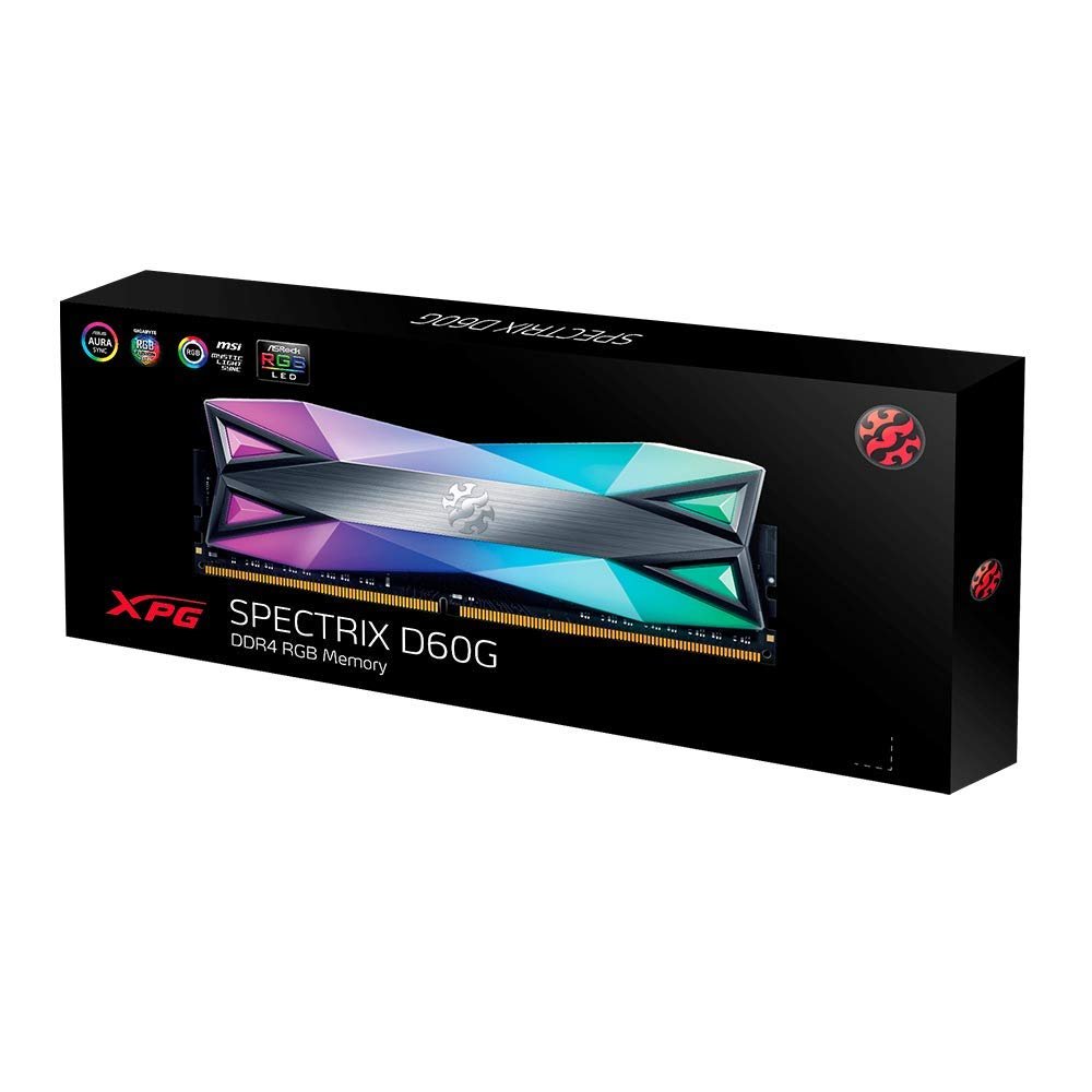 XPG Spectrix D60G RGB RAM 16GB (2x8GB) Kit 3600MHz DDR4 UDIMM Desktop Memory XPG Spectrix D60G RGB RAM 16GB (2x8GB) Kit 3600MHz DDR4 UDIMM Desktop Memory