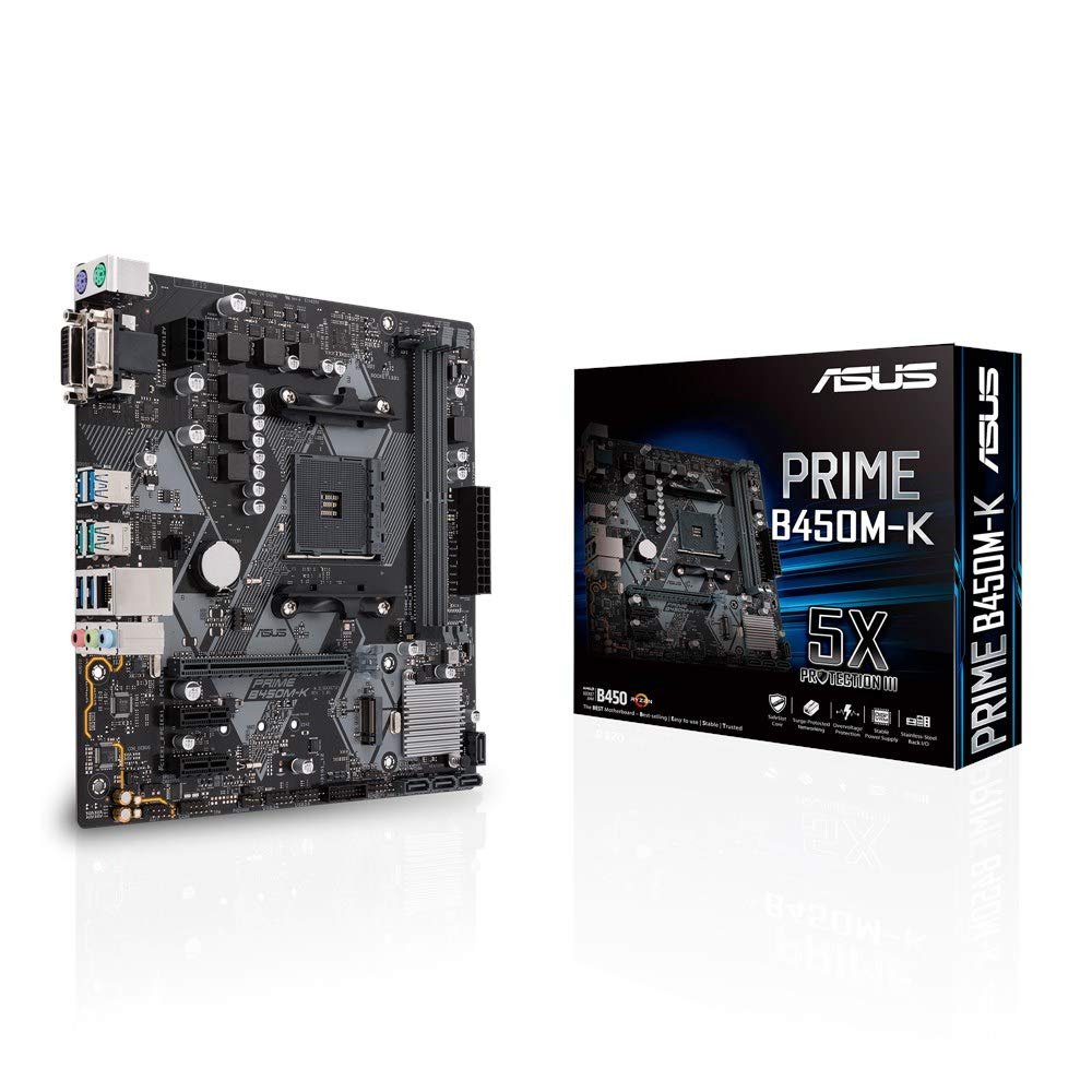 ASUS PRIME B450M-K AMD AM4 Micro-ATX Motherboard with DDR4 3200MHz M.2 SATA 6Gbps ASUS PRIME B450M-K AMD AM4 Micro-ATX Motherboard with DDR4 3200MHz M.2 SATA 6Gbps