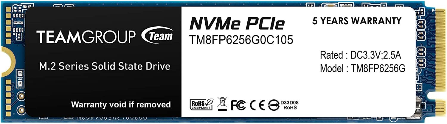 TeamGroup MP34 256GB M.2 PCIe Solid State Drive with NVMe1.3 and S.M.A.R.T. Function TeamGroup MP34 256GB M.2 PCIe Solid State Drive with NVMe1.3 and S.M.A.R.T. Function