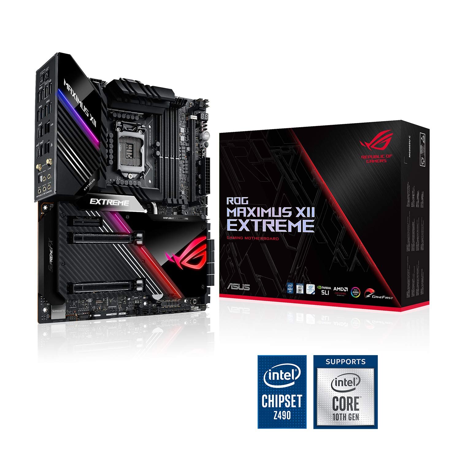 ASUS ROG Maximus XII Extreme Z490 ATX Gaming Motherboard with LGA 1200 Socket Thunderbolt 3 and AI Intelligent system