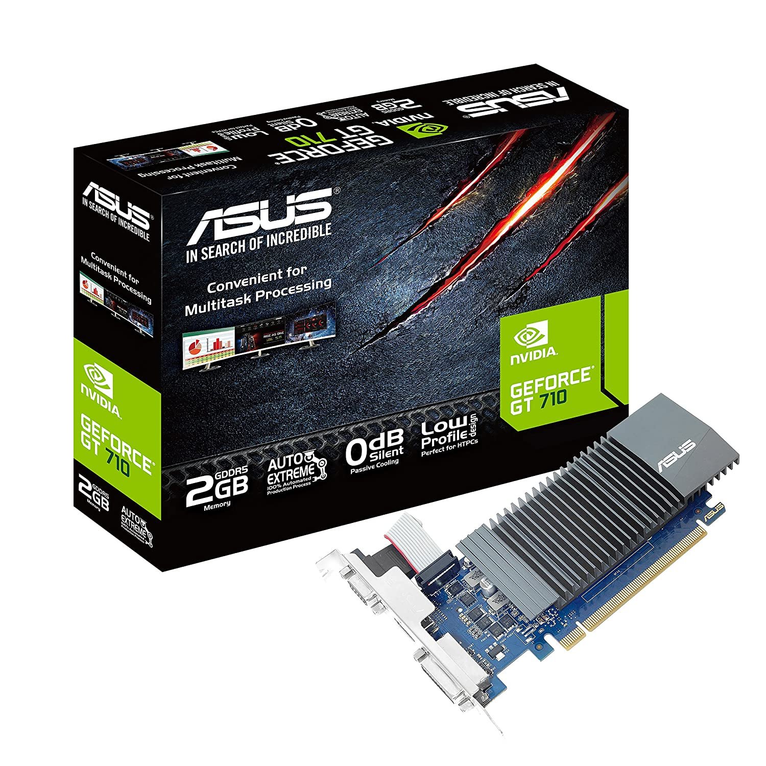 ASUS GeForce GT710 2GB GDDR5 64-Bit Graphics Card with 0db Low Profile ASUS GeForce GT710 2GB GDDR5 64-Bit Graphics Card with 0db Low Profile
