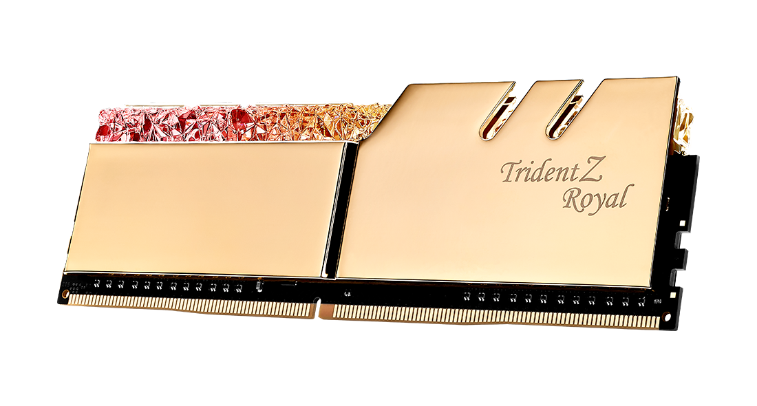G.skill Trident Z Royal Gold Series 64GB (4x16GB) 3600 MHz DDR4 Memory F4-3600C18Q-64GTRG G.skill Trident Z Royal Gold Series 64GB (4x16GB) 3600 MHz DDR4 Memory F4-3600C18Q-64GTRG