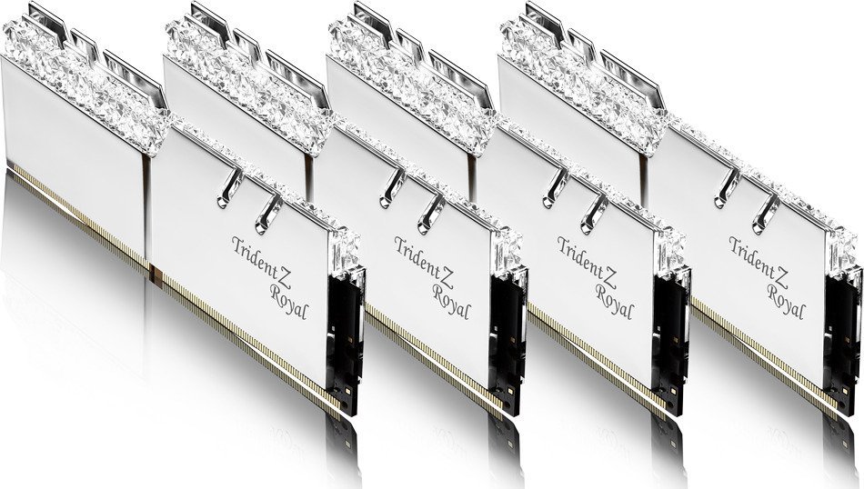 G.Skill TZ Royal Silver Series 128GB (4x32GB) 3600 MHz DDR4 Memory F4-3600C16Q-128GTRS G.Skill TZ Royal Silver Series 128GB (4x32GB) 3600 MHz DDR4 Memory F4-3600C16Q-128GTRS