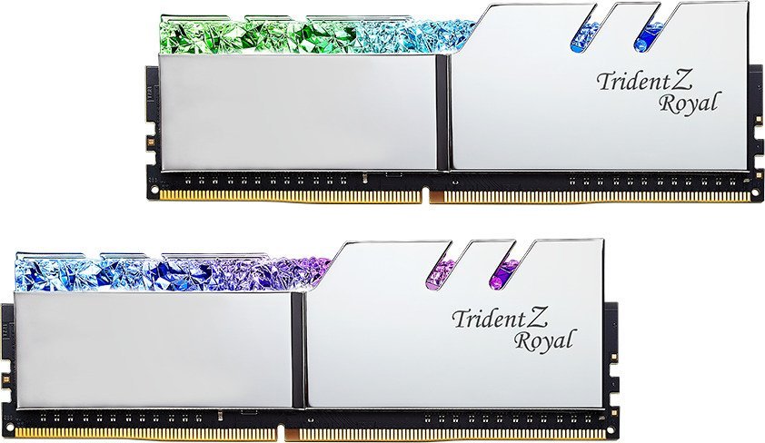 G.Skill TZ Royal Silver Series 128GB (4x32GB) 3600 MHz DDR4 Memory F4-3600C16Q-128GTRS G.Skill TZ Royal Silver Series 128GB (4x32GB) 3600 MHz DDR4 Memory F4-3600C16Q-128GTRS