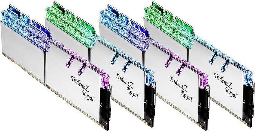 G.Skill TZ Royal Silver Series 128GB (4x32GB) 3600 MHz DDR4 Memory F4-3600C16Q-128GTRS G.Skill TZ Royal Silver Series 128GB (4x32GB) 3600 MHz DDR4 Memory F4-3600C16Q-128GTRS