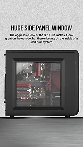 CORSAIR SPEC-01 RGB Mid Tower Cabinet Transparent Side Panel With RGB Controller CC-9011203-SPT CORSAIR SPEC-01 RGB Mid Tower Cabinet Transparent Side Panel With RGB Controller CC-9011203-SPT