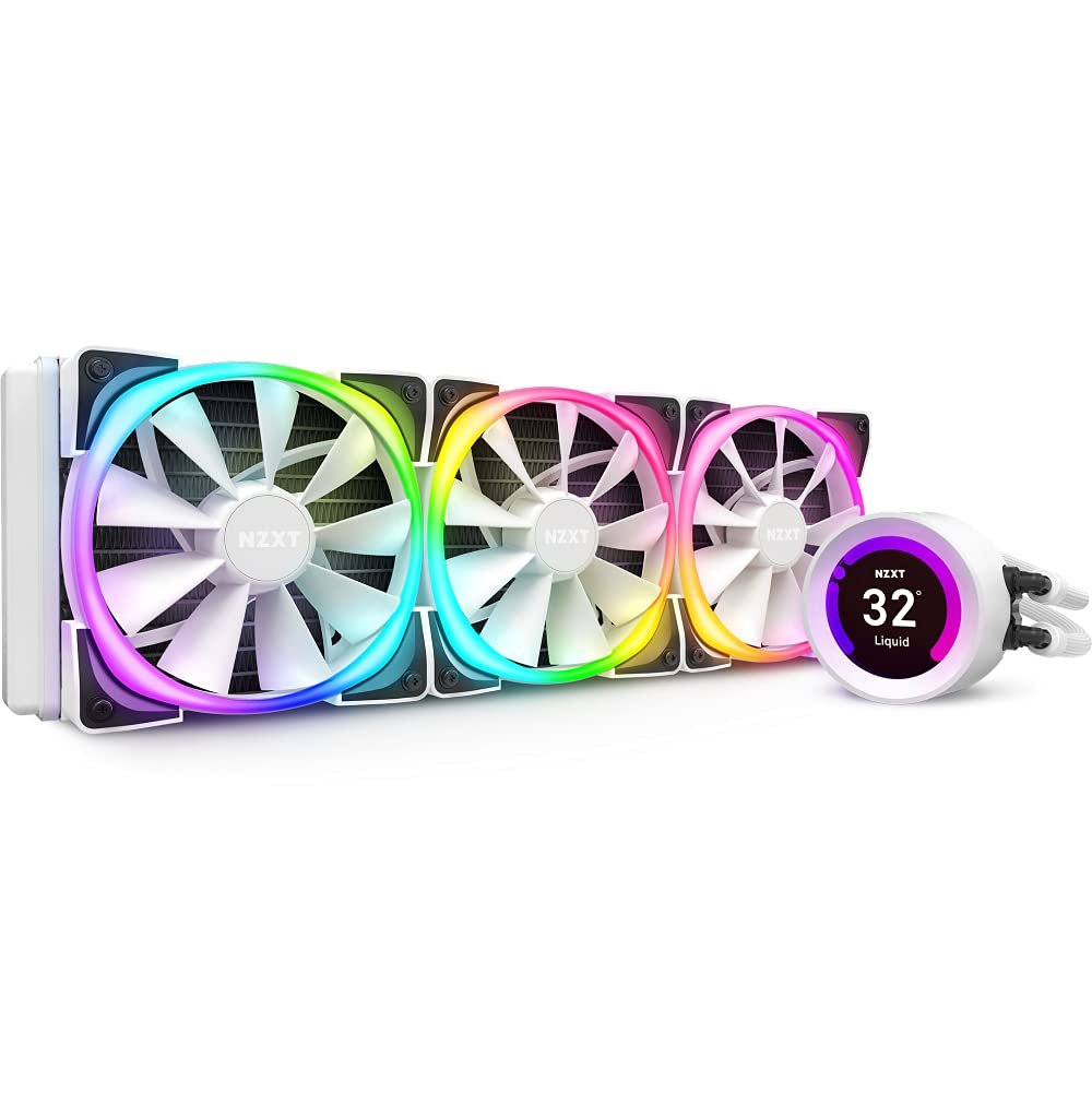 NZXT Kraken Z73 RGB 360mm White Liquid Cooler with LCD Display RL-KRZ73-RW NZXT Kraken Z73 RGB 360mm White Liquid Cooler with LCD Display RL-KRZ73-RW