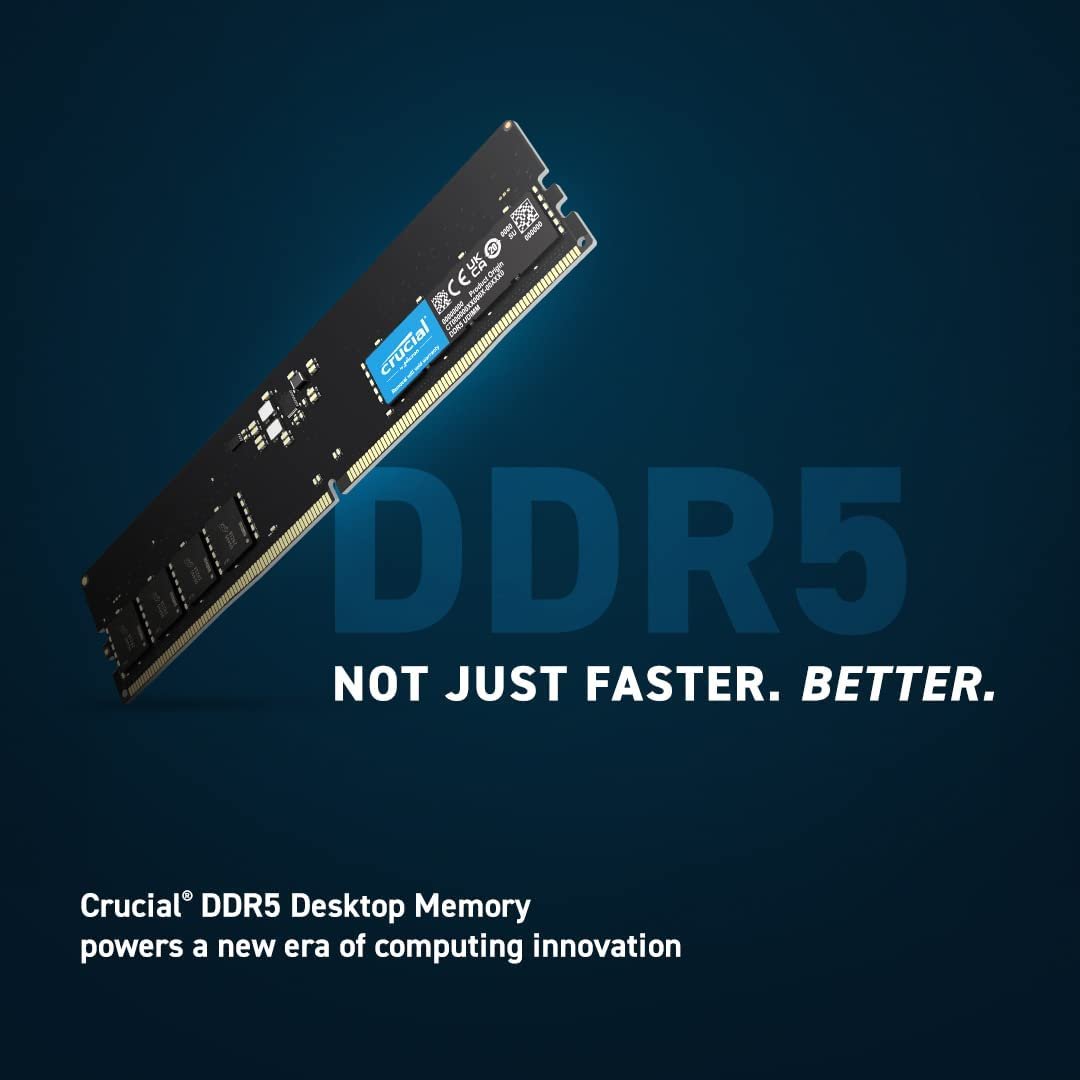 Crucial 8GB (1x8GB) DDR5 4800MHz Memory CT8G48C40U5 Crucial 8GB (1x8GB) DDR5 4800MHz Memory CT8G48C40U5