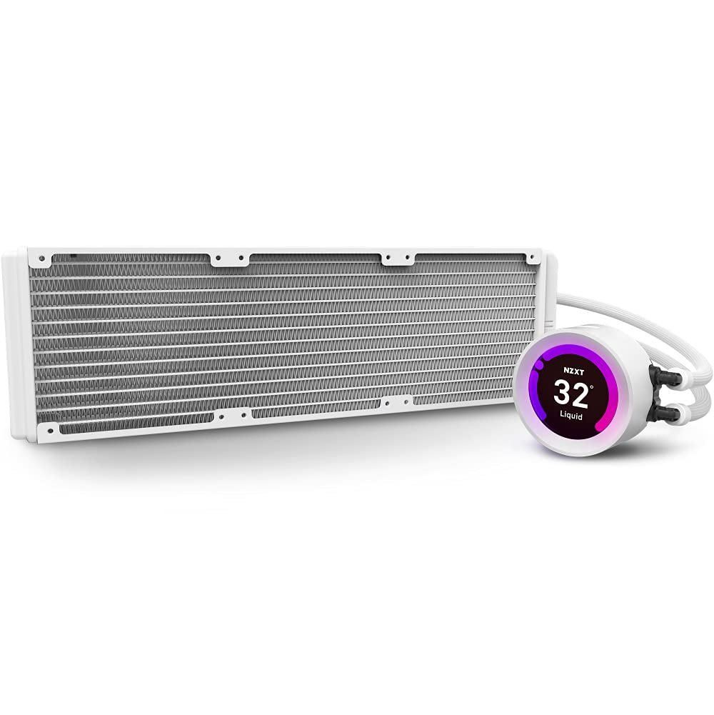 NZXT Kraken Z73 RGB 360mm White Liquid Cooler with LCD Display RL-KRZ73-RW NZXT Kraken Z73 RGB 360mm White Liquid Cooler with LCD Display RL-KRZ73-RW