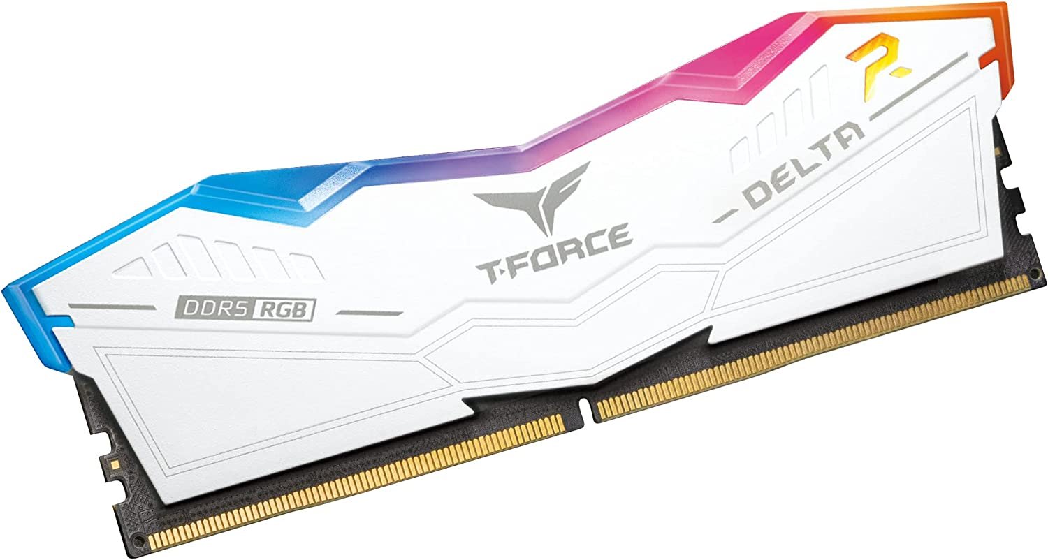 TeamGroup T-Force Delta RGB 32GB (2x16GB) DDR5 White Memory FF4D532G6400HC40BDC01 TeamGroup T-Force Delta RGB 32GB (2x16GB) DDR5 White Memory FF4D532G6400HC40BDC01