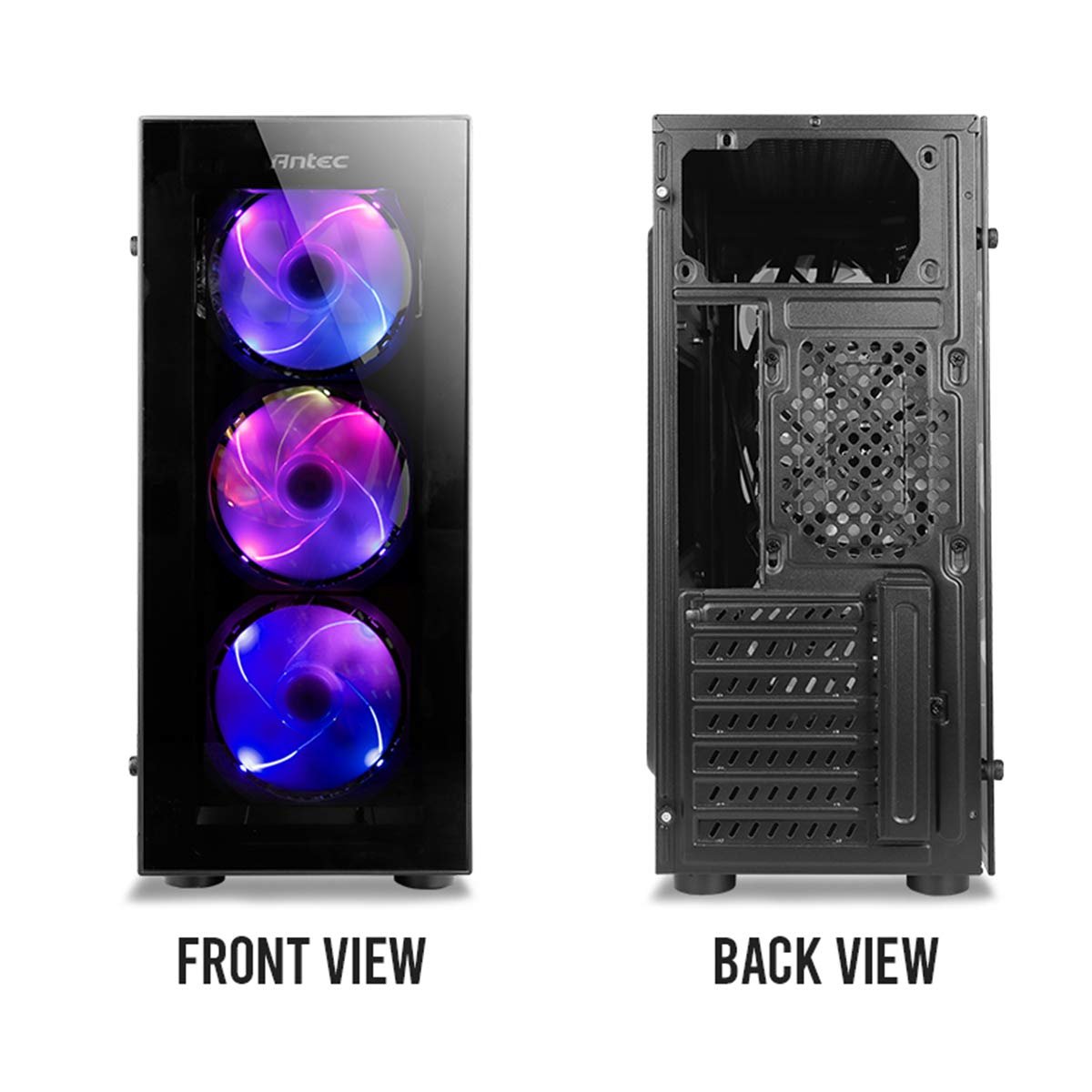 Antec NX210 ARGB ATX Mid Tower Cabinet with Tempered Glass Side Panel Antec NX210 ARGB ATX Mid Tower Cabinet with Tempered Glass Side Panel