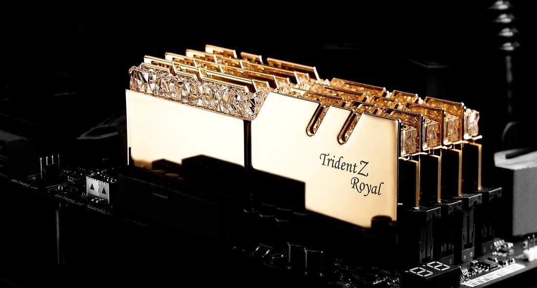 G.Skill TZ Royal Gold Series 128GB (4x32GB) 4000 MHz DDR4 Memory F4-4000C18Q-128GTRG G.Skill TZ Royal Gold Series 128GB (4x32GB) 4000 MHz DDR4 Memory F4-4000C18Q-128GTRG