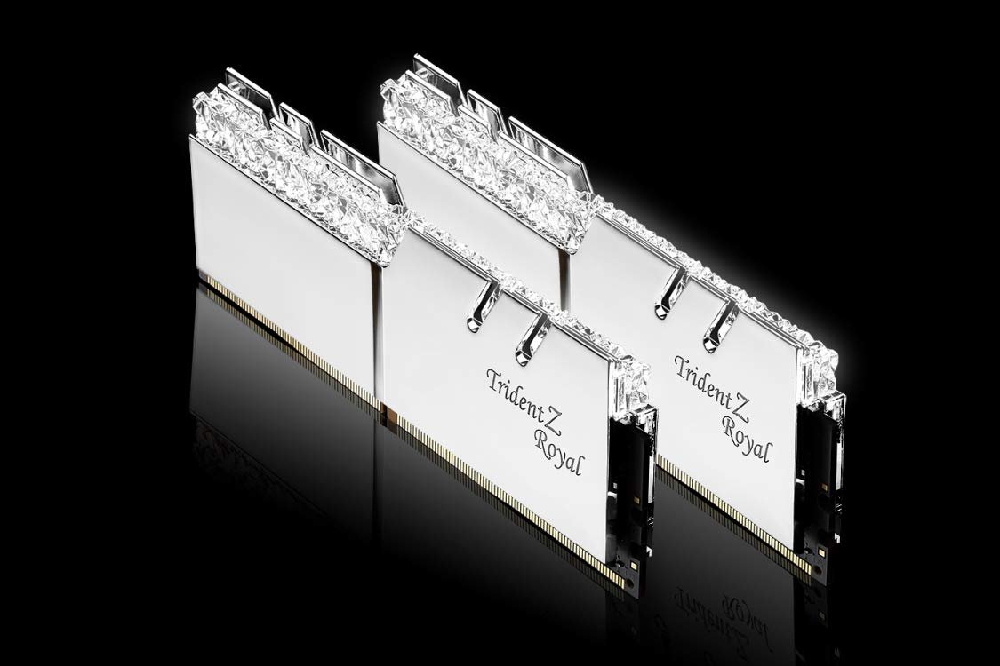 G.Skill Trident Z Royal Silver 16GB (2x8GB) 4600MHz Memory F4-4600C19D-16GTRSE G.Skill Trident Z Royal Silver 16GB (2x8GB) 4600MHz Memory F4-4600C19D-16GTRSE