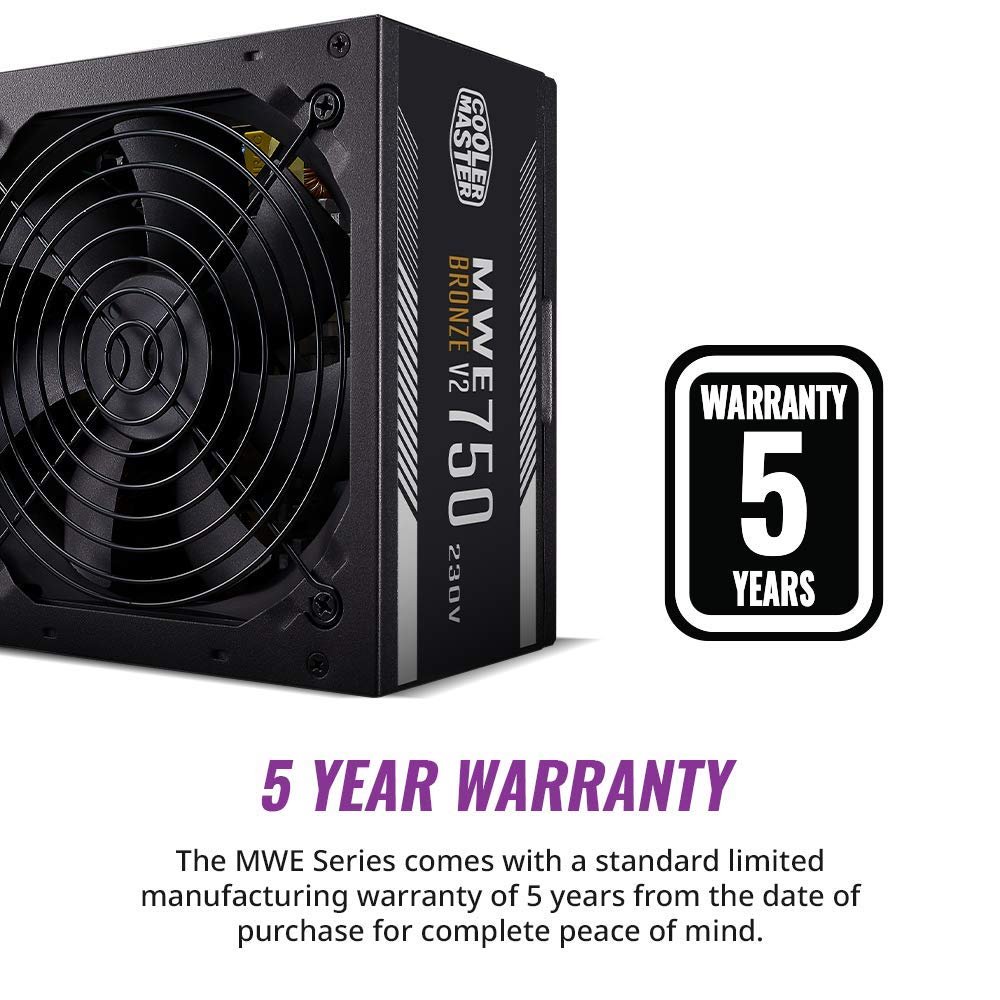 Cooler Master MWE 750 V2 80 Plus Bronze Certified 230V SMPS MPE-7501-ACABW-B Cooler Master MWE 750 V2 80 Plus Bronze Certified 230V SMPS MPE-7501-ACABW-B