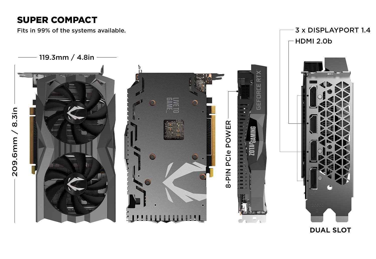 ZOTAC GAMING GeForce RTX 2060 Graphic Card ZT-T20600H-10M ZOTAC GAMING GeForce RTX 2060 Graphic Card ZT-T20600H-10M
