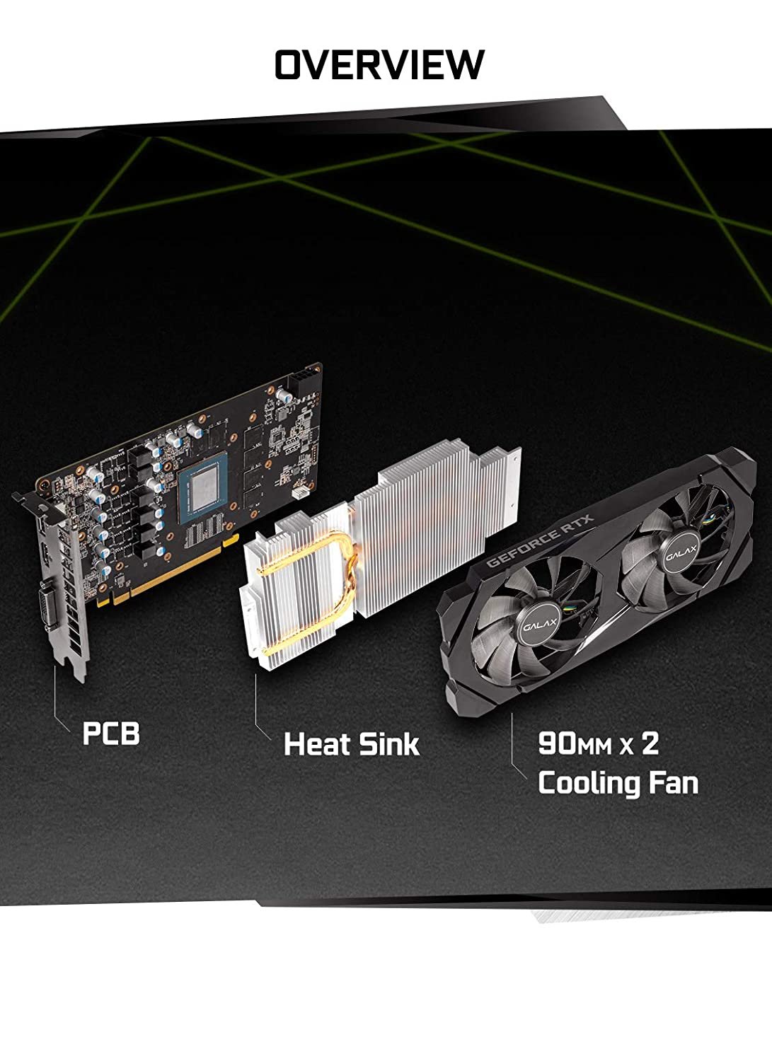 GALAX GeForce RTX 2060 (1-Click OC) 6GB GDDR6 Graphic Card 26NRL7HPX7OC GALAX GeForce RTX 2060 (1-Click OC) 6GB GDDR6 Graphic Card 26NRL7HPX7OC