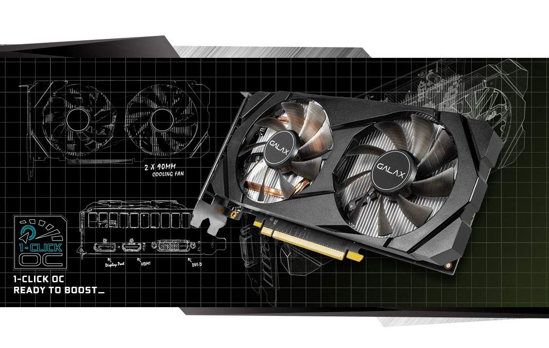 GALAX GeForce RTX 2060 (1-Click OC) 6GB GDDR6 Graphic Card 26NRL7HPX7OC GALAX GeForce RTX 2060 (1-Click OC) 6GB GDDR6 Graphic Card 26NRL7HPX7OC
