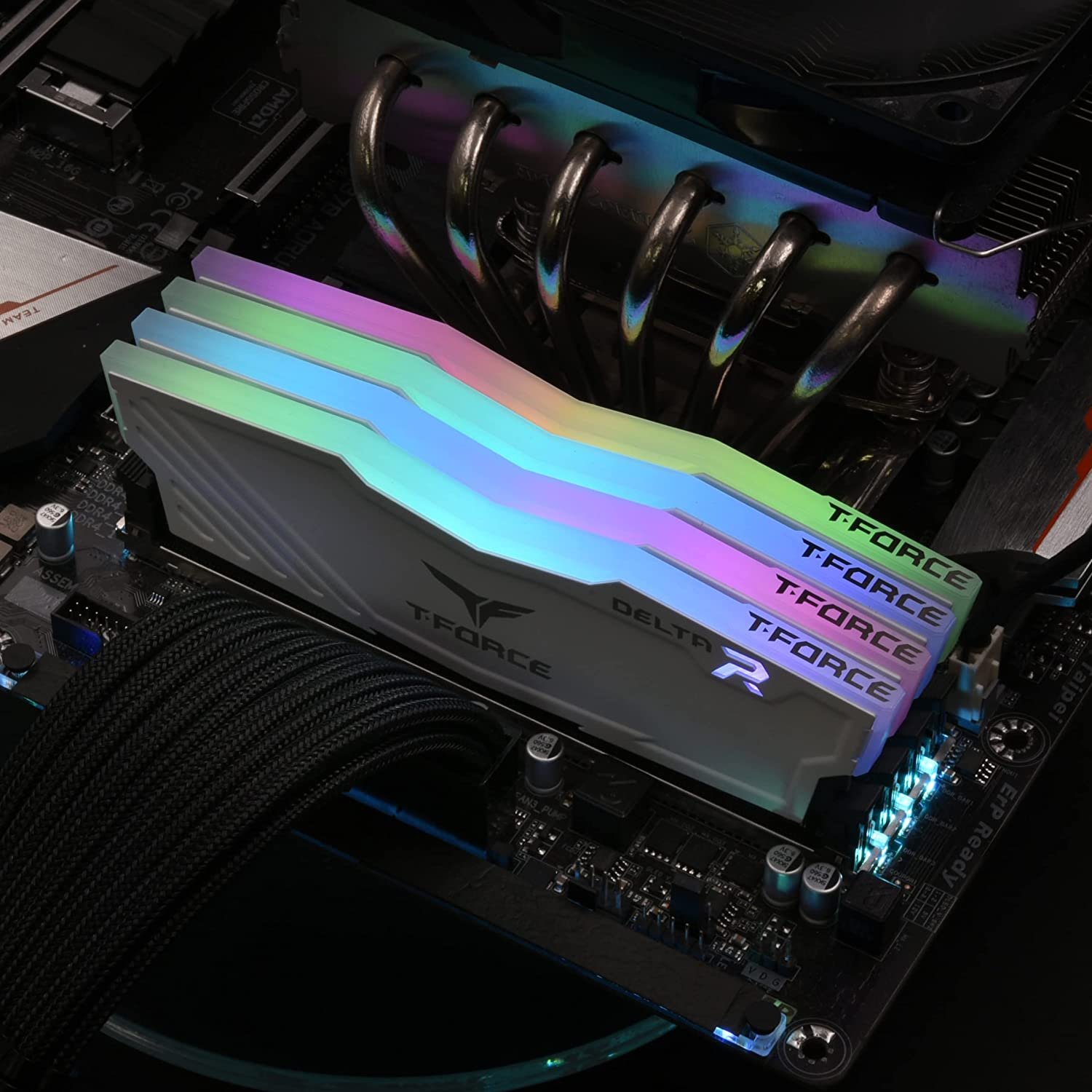 Teamgroup T-Force Delta RGB 64GB (2 x 32GB) DDR4 3200MHz Memory TF4D464G3200HC16CDC01 Teamgroup T-Force Delta RGB 64GB (2 x 32GB) DDR4 3200MHz Memory TF4D464G3200HC16CDC01