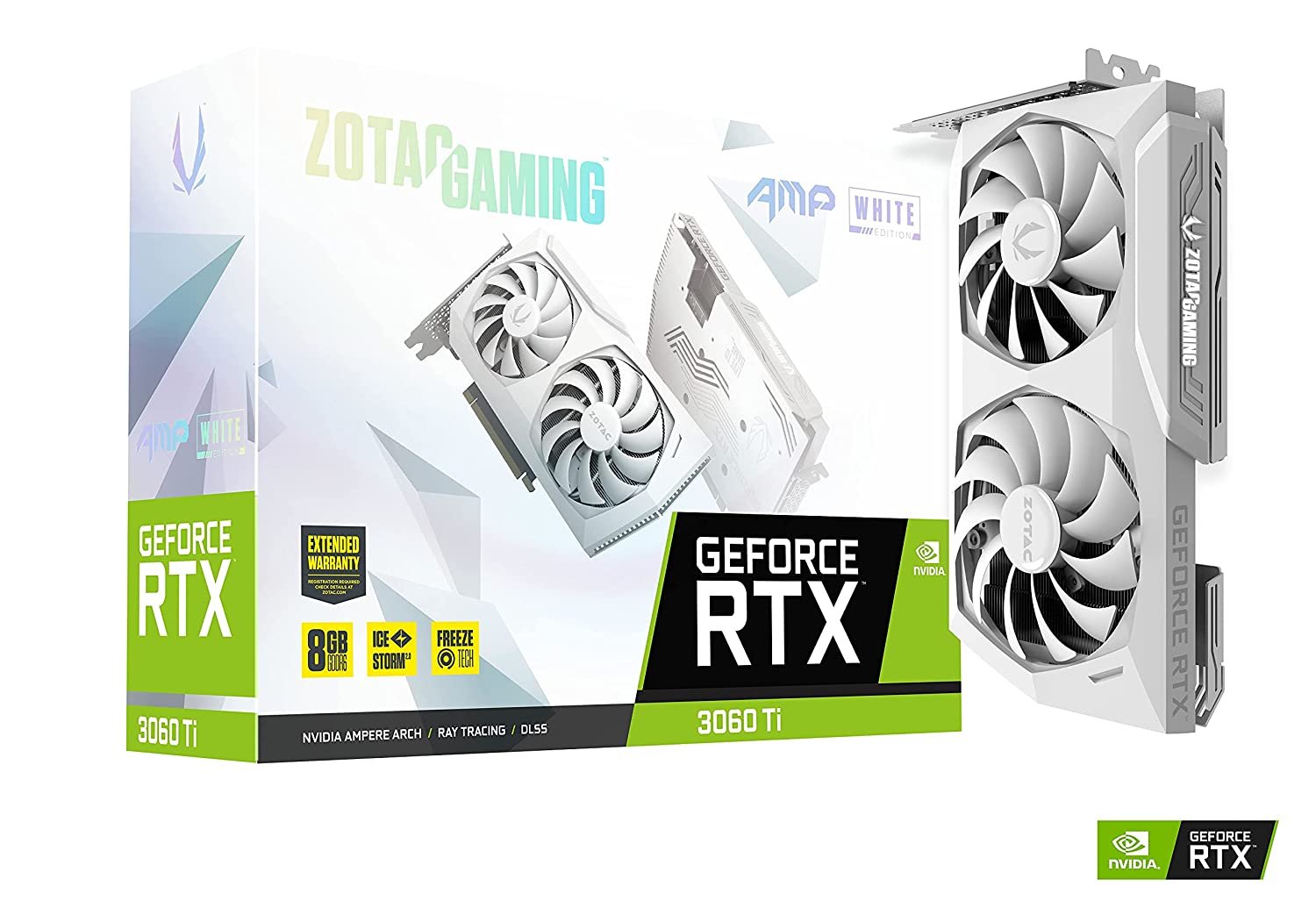 ZOTAC GAMING GeForce RTX 3060 Ti AMP White Edition LHR Graphic Card ZT-A30610F-10PLHR