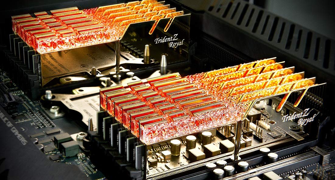 G.Skill TZ Royal Gold Series 128GB (4x32GB) 4000 MHz DDR4 Memory F4-4000C18Q-128GTRG G.Skill TZ Royal Gold Series 128GB (4x32GB) 4000 MHz DDR4 Memory F4-4000C18Q-128GTRG